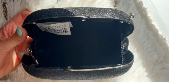 Bolso fiesta negro brillante tipo cofre