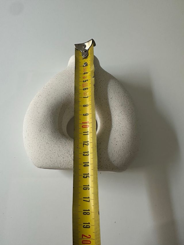 Jarrón Cerámica Hueco Circular Beige Gris