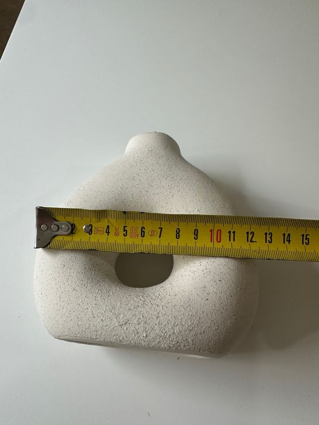 Jarrón Cerámica Hueco Circular Beige Gris