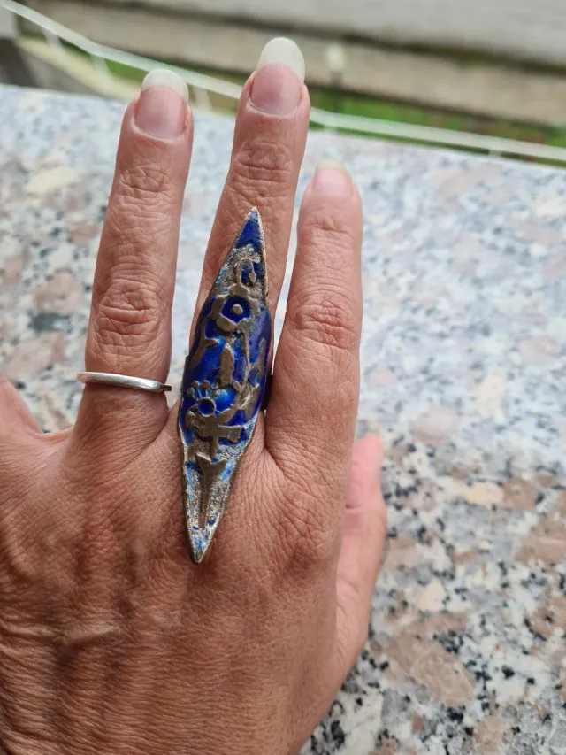 Anello Arabo Blu e Argento