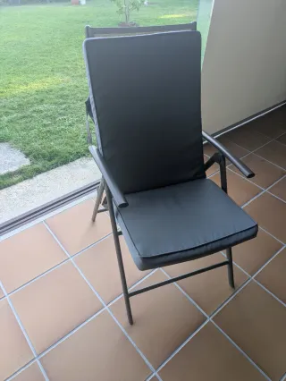 Mesa extensible aluminio/cristal + 6 sillas