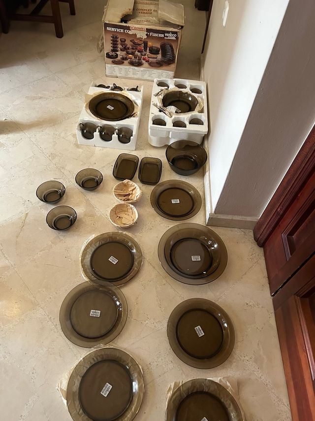 Vajilla Vereco 52 piezas cristal ahumado