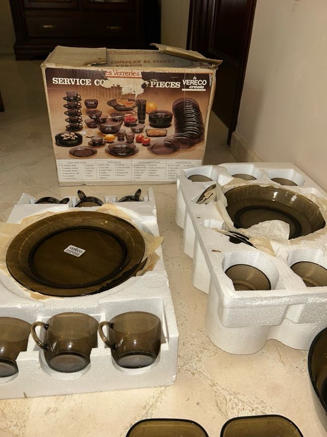 Vajilla Vereco 52 piezas cristal ahumado