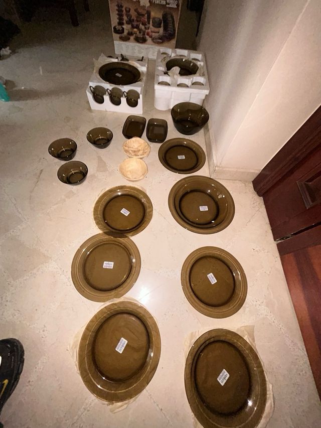 Vajilla Vereco 52 piezas cristal ahumado