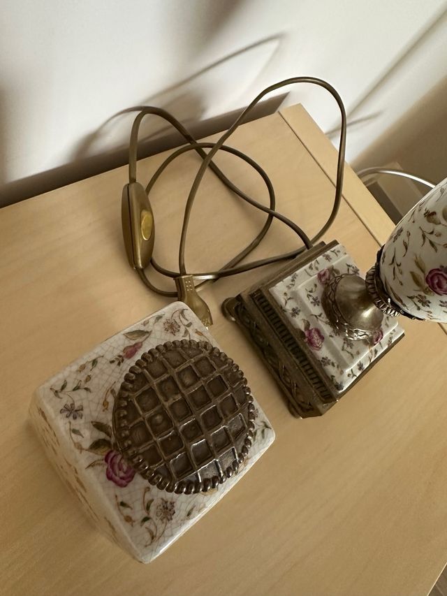 Lámpara Manises Vintage + Botella (Juego Tocador)