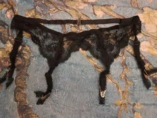 Reggicalze Vintage in pizzo nero tg 2