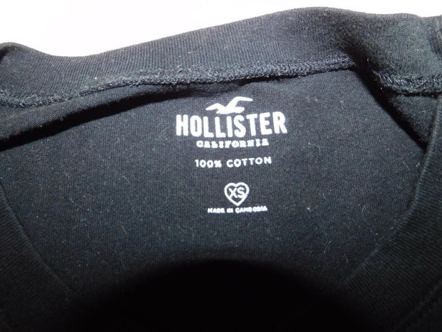 Camiseta Hollister Negra Manga Larga