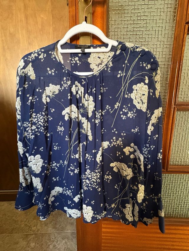 Blusa Massimo Dutti Estampada Azul