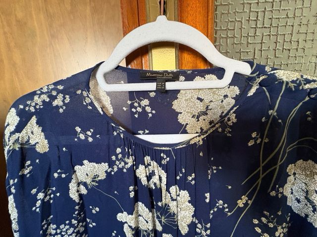 Blusa Massimo Dutti Estampada Azul