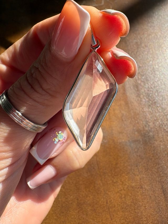 Colgante Plata y Cuarzo Rosa