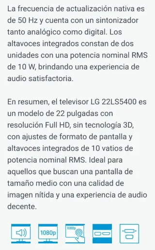 Monitor y TV LG 22 Negro