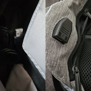 Mochila Antirrobo Azul y Gris