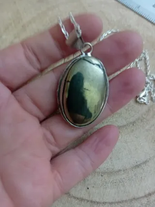 Collana in pirite dorata e argento 925