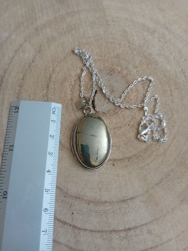 Collana in pirite dorata e argento 925