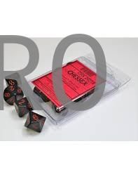 Set 10 Dados Opaque Black/Red Chessex
