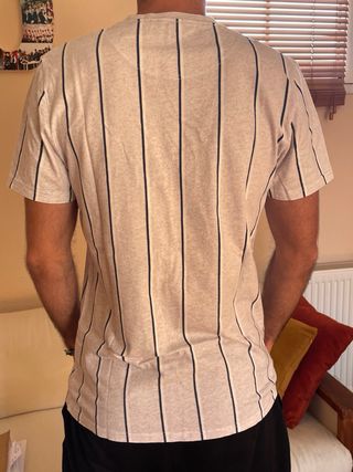 Camiseta Hollister Rayas Gris y Negro