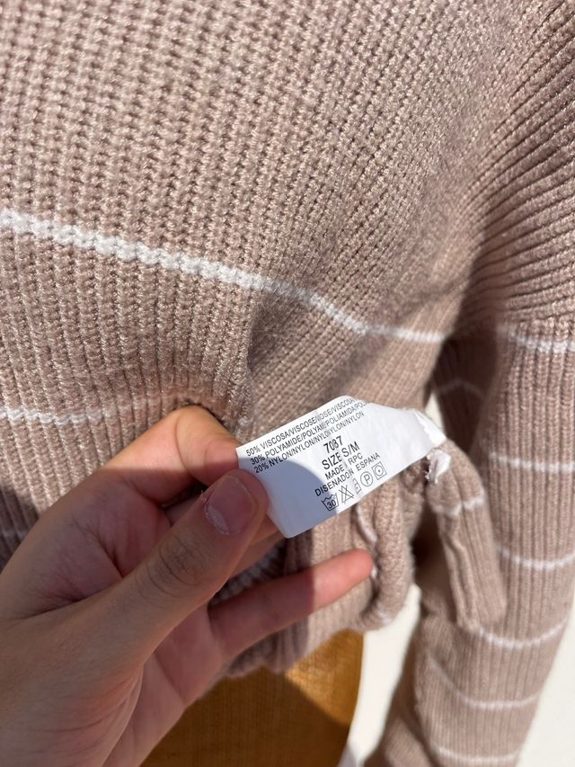 Jersey beige con cremallera talla M