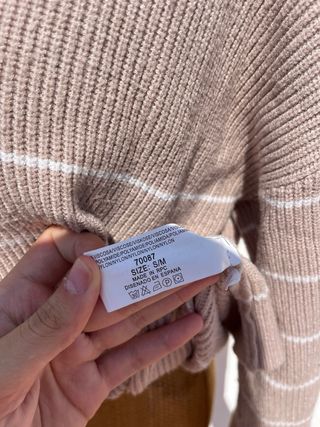 Jersey beige con cremallera talla M