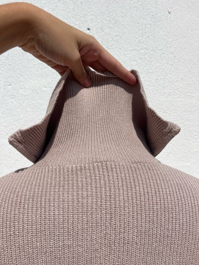 Jersey beige con cremallera talla M