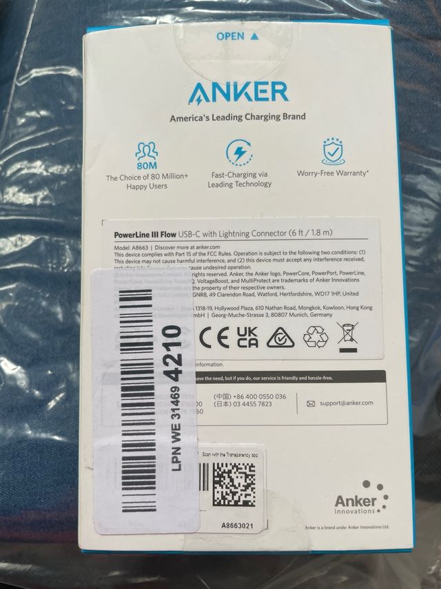 Cable Cargador Anker Serie 6 iPhone