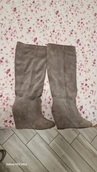 Stivali camoscio donna n.38 grigi