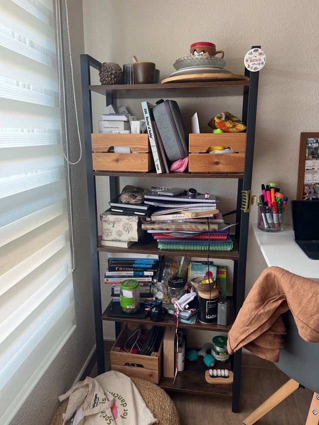 Estantería 5 baldas metal y madera