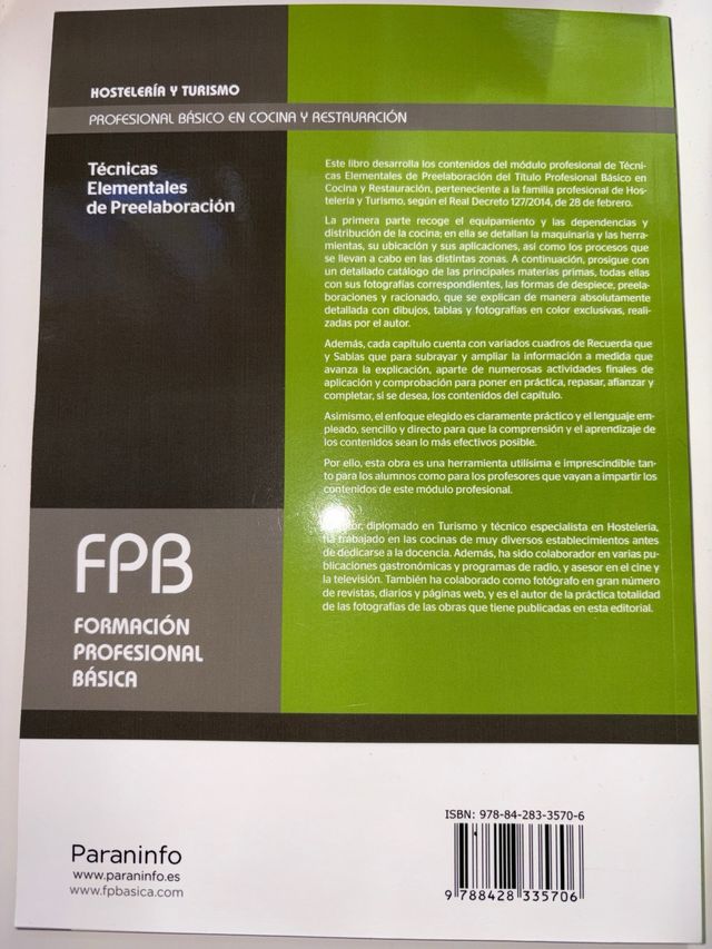 Técnicas elementales de preelaboración