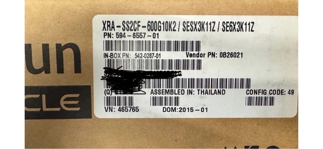 SUN XRA-SS2CF-600G10K2 600GB 10K 6Gbps