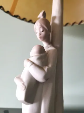 Lámpara Vintage Porcelana Mujer Bebé