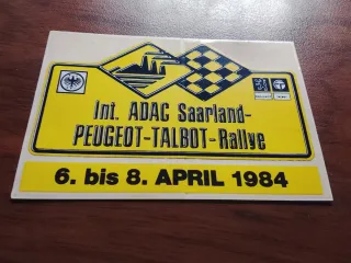 Pegatina Rally Peugeot-Talbot 1984