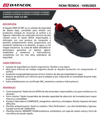 Zapatos de Seguridad Datalcol Onix S3 SRC