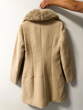 Abrigo SALSA JEANS Beige con Cuello Peludo