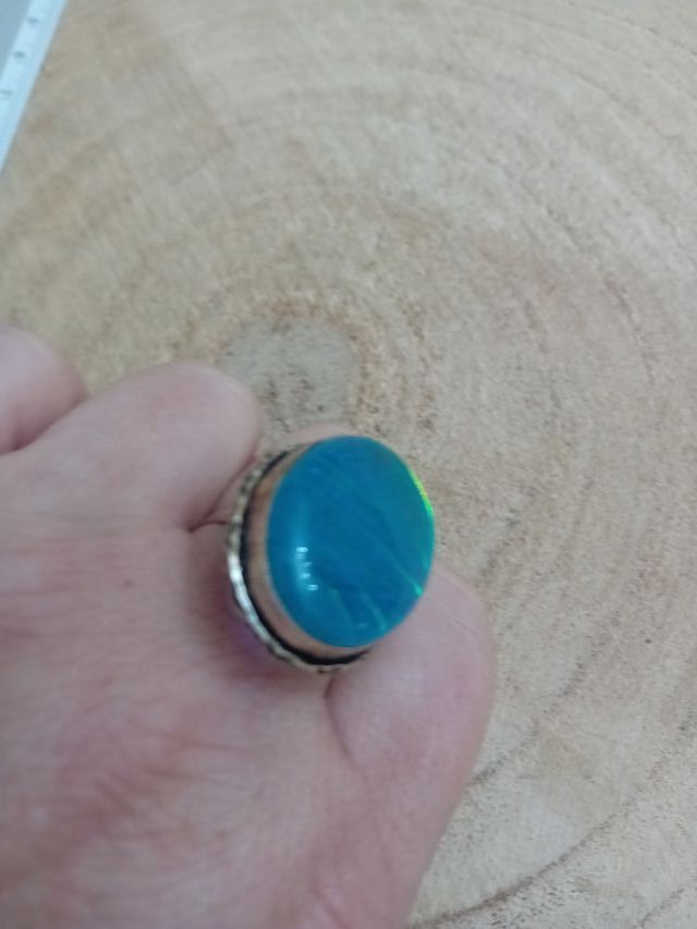 Anello argento 925 naturale opal Mexico