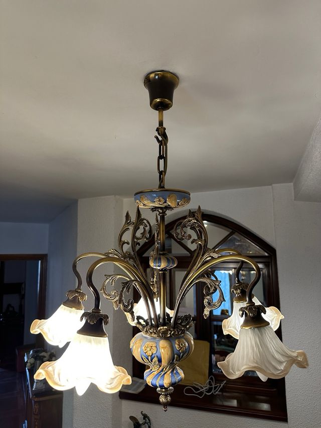 Lámpara Mariner 5 Brazos Cerámica y Metal