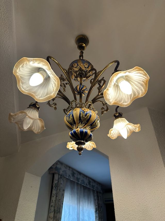 Lámpara Mariner 5 Brazos Cerámica y Metal