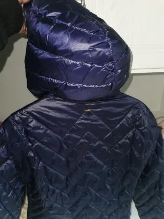 Giaccone Liu Jo blu trapuntato con cappuccio