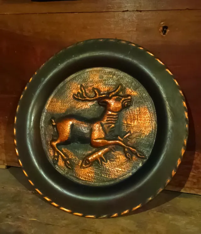 PIATTO DECORATIVO RUSTICO RAME vintage