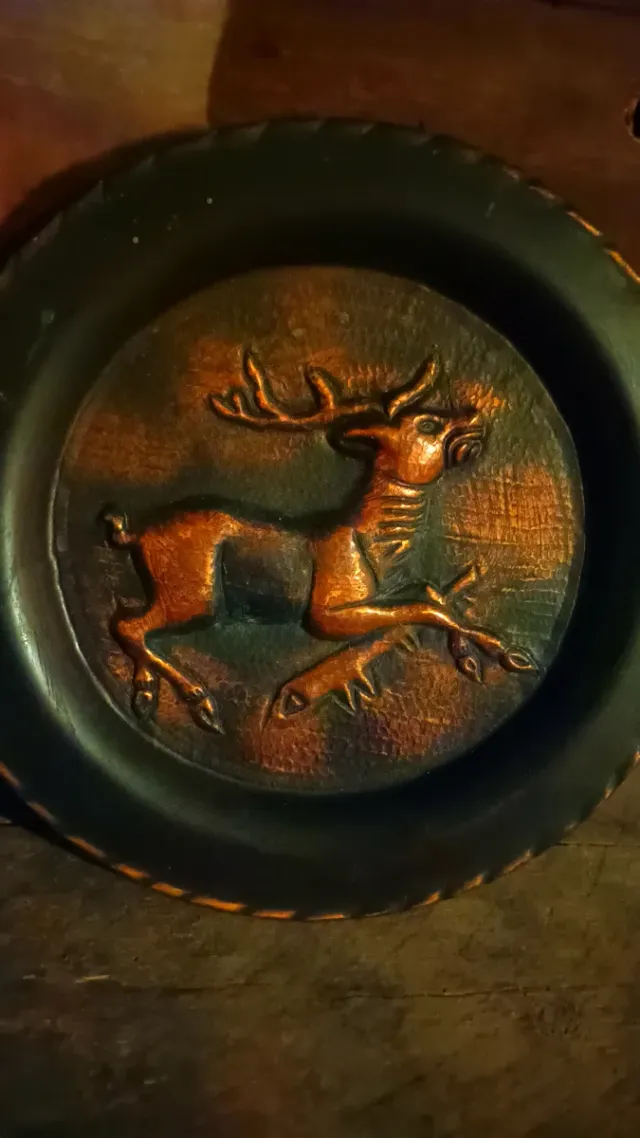 PIATTO DECORATIVO RUSTICO RAME vintage