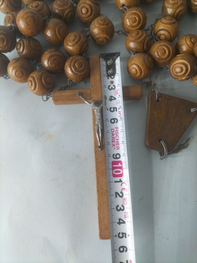 Grande rosario vintage in legno
