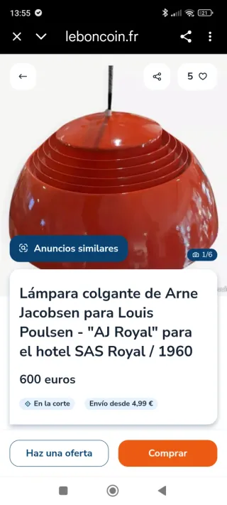 Lámpara de diseño Louis Poulsen Roja