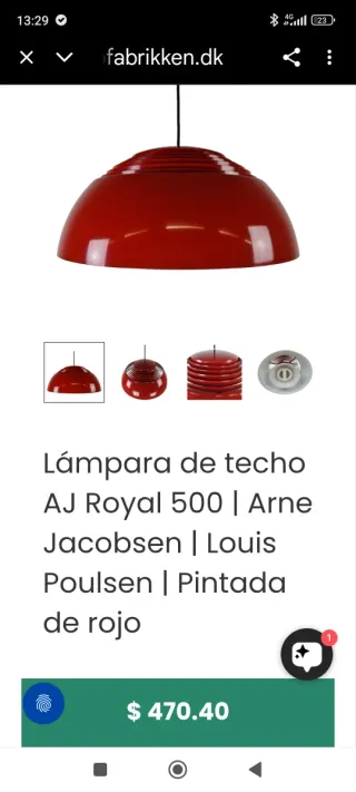 Lámpara de diseño Louis Poulsen Roja