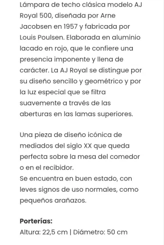 Lámpara de diseño Louis Poulsen Roja