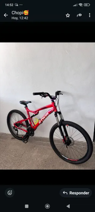 Bicicleta Montaña Roja Btwin