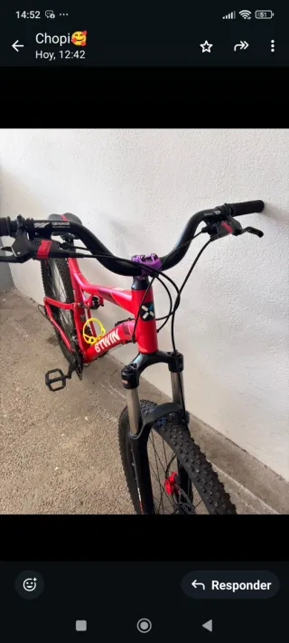 Bicicleta Montaña Roja Btwin