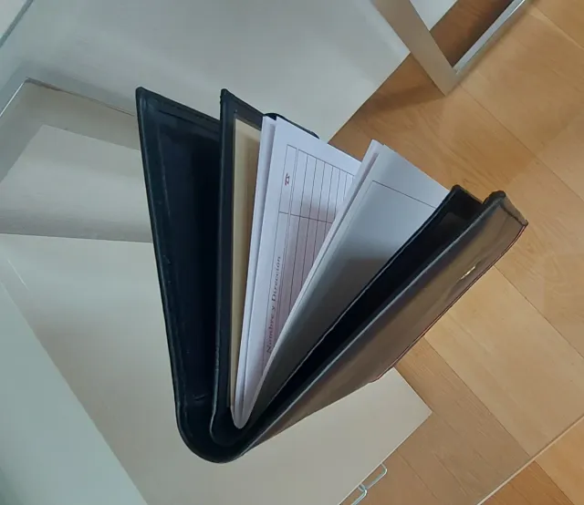 Cartera de piel para documentos y agenda