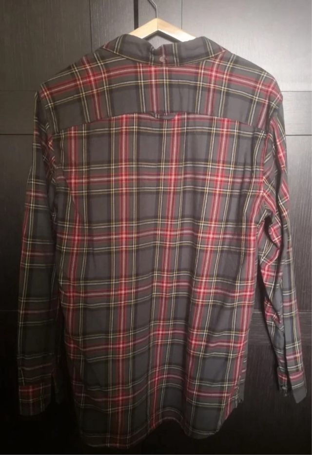 Camisa cuadros Pull&Bear Gris Talla M