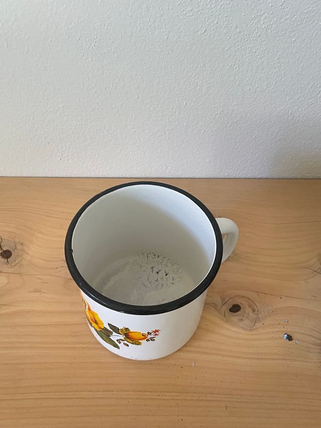 Tazza in Metallo smaltato Vintage stampa Fiori