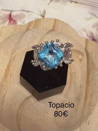 Anillo Topacio Plata 925 Ajustable