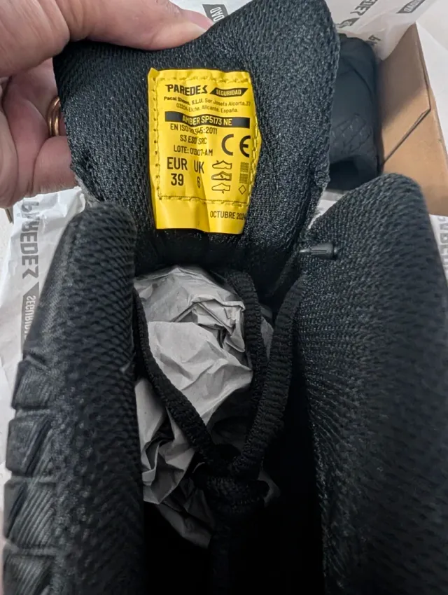 Botas de seguridad negras Paredes Talla 39