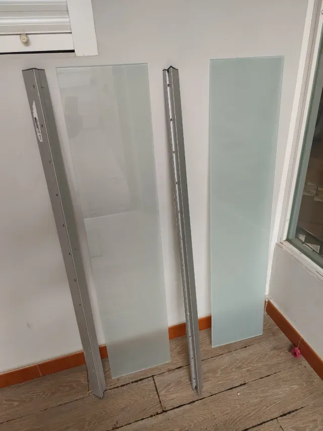 2 Estantes Cristal Ikea con Soportes